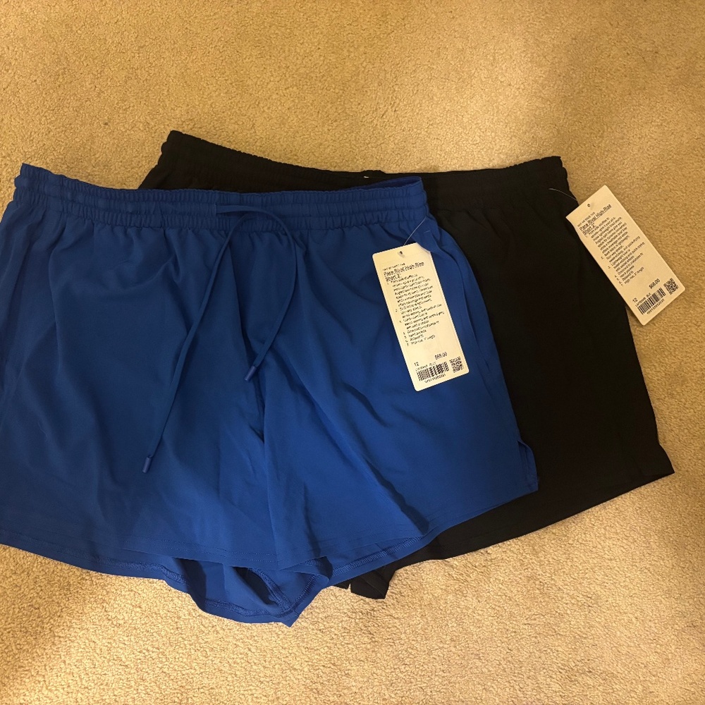 NWT Lululemon Pace Rival High-Rise Short 3" sz 12 Set in Galactic Cobalt / Black